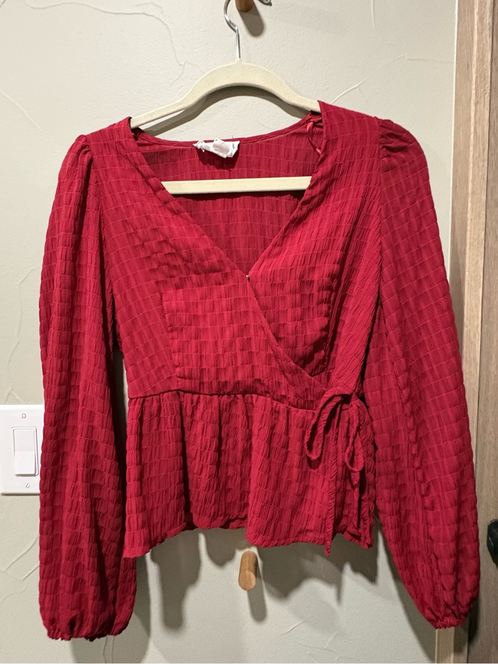 Loveriche Red Wrap Top